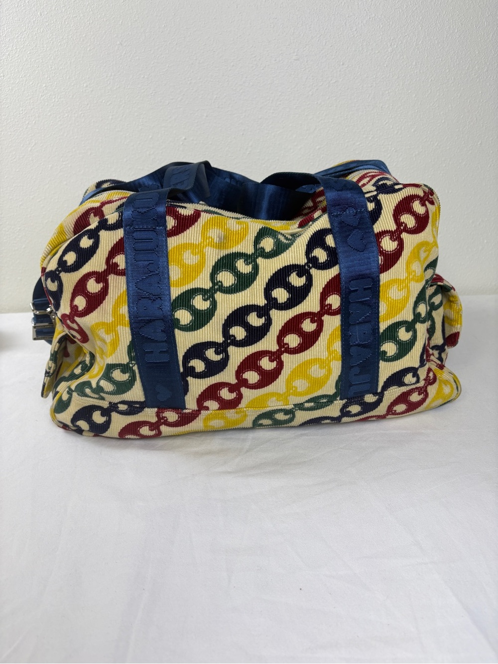 Y2K vintage Harajuku Lovers Gwen Stefani multicolor chain-print weekender duffel - Picture 6 of 12